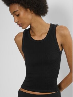 Aritzia (Sunday Best) Black Rib Seamless Crew Tank